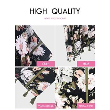 Spicy Sandia Kimonos for Women Floral Beach Cover Up Swimsuit Loose Bathing Suit Coverup Cardigan for 2023 Summer Swimwear