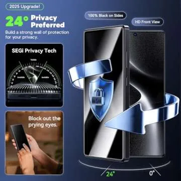 WSKEN for Samsung Galaxy S25 Ultra Privacy Screen Protector - [24° Anti-Spy] [0.02s Fingerprint Unl...