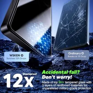 WSKEN for Samsung Galaxy S25 Ultra Privacy Screen Protector - [24° Anti-Spy] [0.02s Fingerprint Unlock] [Auto Dust Remove] [Zero Bubble] Top Durable 9H+ Tempered Glass Case Friendly, 2 Pack
