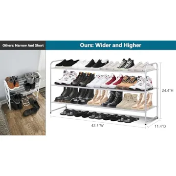 AOODA 3 Tier Shoe Rack - 24 Pair Storage Solution
