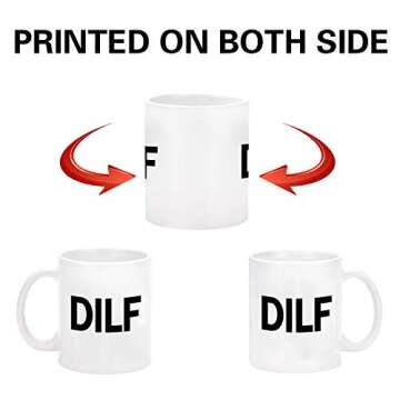 Maustic DILF Coffee Mug Sexy Gift for Husband Valentines Birthday Gift from Wife Funny Coffee Mug for Men Novelty Gift Ideas for Fathers Day Christmas Anniversary 11 Oz White