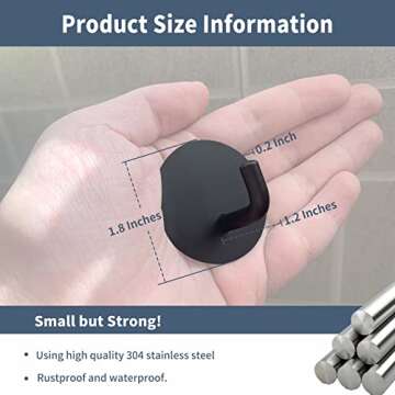 Rise age Adhesive Hooks Heavy Duty Waterproof in Shower Hooks for Hanging Loofah, Towels, Clothes, R...