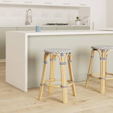 Stylish KOUBOO Rattan Bistro Backless Counter Stool