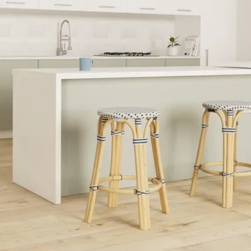 Stylish KOUBOO Rattan Bistro Backless Counter Stool