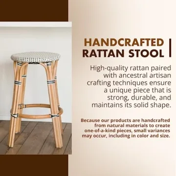 Stylish KOUBOO Rattan Bistro Backless Counter Stool