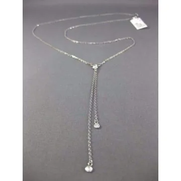 Stunning 14KT White Gold Lariat Necklace with Diamonds
