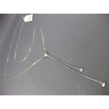 Stunning 14KT White Gold Lariat Necklace with Diamonds