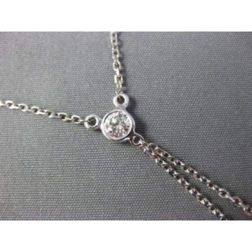 Stunning 14KT White Gold Lariat Necklace with Diamonds