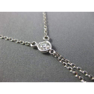 Stunning 14KT White Gold Lariat Necklace with Diamonds