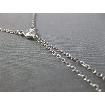 Stunning 14KT White Gold Lariat Necklace with Diamonds