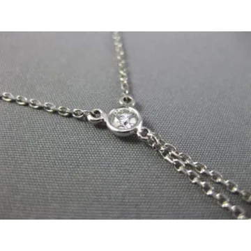 Stunning 14KT White Gold Lariat Necklace with Diamonds