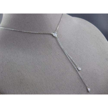 Stunning 14KT White Gold Lariat Necklace with Diamonds