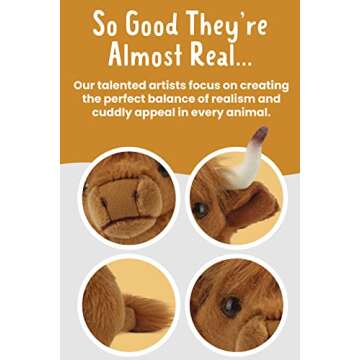 Living Nature Small Highland Cow Stuffed Animal | Fluffy Farm Animal | Soft Toy Gift for Kids | 6 inches