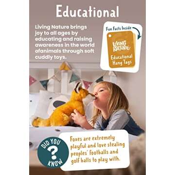 Living Nature Small Highland Cow Stuffed Animal | Fluffy Farm Animal | Soft Toy Gift for Kids | 6 inches