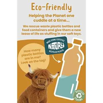 Living Nature Small Highland Cow Stuffed Animal | Fluffy Farm Animal | Soft Toy Gift for Kids | 6 inches