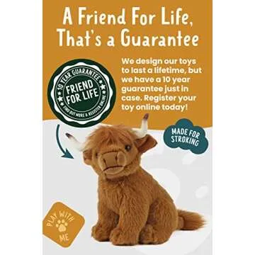 Living Nature Small Highland Cow Stuffed Animal | Fluffy Farm Animal | Soft Toy Gift for Kids | 6 inches