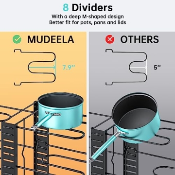 MUDEELA Adjustable 8-Tier Pots and Pans Organizer Rack