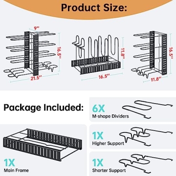 MUDEELA Adjustable 8-Tier Pots and Pans Organizer Rack