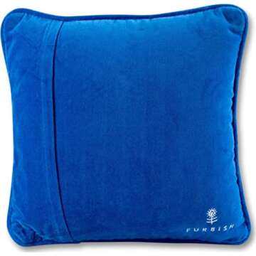 FURBISH Handmade Needlepoint Decorative Throw Pillow - Overthink - 11" x 11" - Small Embroidered Accent Pillow for Bed, Chair, Couch, Sofa - Aesthetic Room Decor