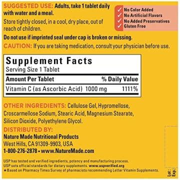 Immune Boost: Nature Made Vitamin C 1000 mg Tablets