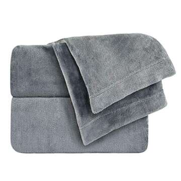 Cozy Fleece Comfort Collection Velvet Plush Sheet Set, Queen, Gray, 1 Sheet Set