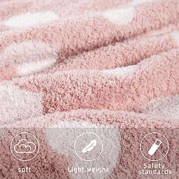 Kid Nation Baby Blankets for Girls Boys Toddler Double-Sided Heart Blanket,40"X 30"Soft Plush Crib Blanket Fluffy Baby Quilt Newborn Stroller Blanket,Rose Pink