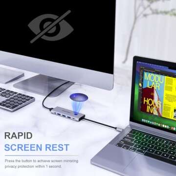 USB C Hubs, 9-in-1 USB C Adapters with 4K@60Hz HDMI, 100W PD, SD/TF Card Readers, USB 3.0/C Data Port and Audio Port, Mac Dongles for Type-C Device, MacBook Pro/Air, Dell, Lenovo, HP Laptops (Silver)