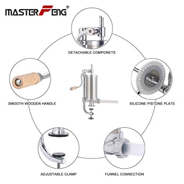 MASTER FENG Sausage Stuffer, Stainless Steel Meat Filling Machine