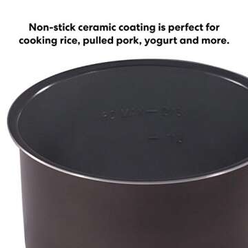 Instant Pot Ceramic Inner Cooking Pot 8-Qt, Non-Stick Coated Interior, Rice Cooker, Cooking Pot for ...
