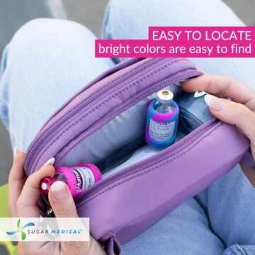 Sugar Medical Insulin Vial Protective Sleeve. Silicone Cover to Protect Your Insulin Vial from Breaking. Fits 10ml Insulin Brands. (Glitter Pink)