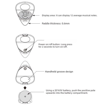 2-in-1 Guitar Tuner and Pick with LED Display