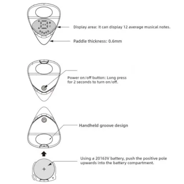 2-in-1 Guitar Tuner and Pick with LED Display