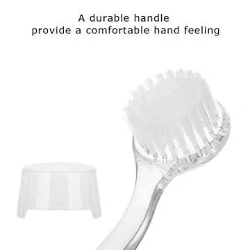 5Pcs Soft Nail Dust Cleaning Brush with Fine Handle Grip, Portable Nail Art Fingernail Scrub Cleaning Brushes, Manicure DIY Nail Tool(White)