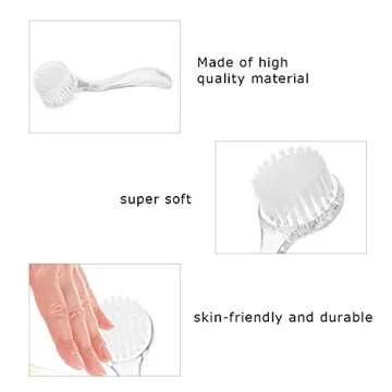 5Pcs Soft Nail Dust Cleaning Brush with Fine Handle Grip, Portable Nail Art Fingernail Scrub Cleaning Brushes, Manicure DIY Nail Tool(White)