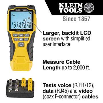 Klein Tools VDV501-851 Cable Tester Kit & Impact Punchdown Tool with 66/110 Blade & Klein Tools VDV226-110 Ratcheting Modular Data Cable Crimper/Wire Stripper/Wire Cutter