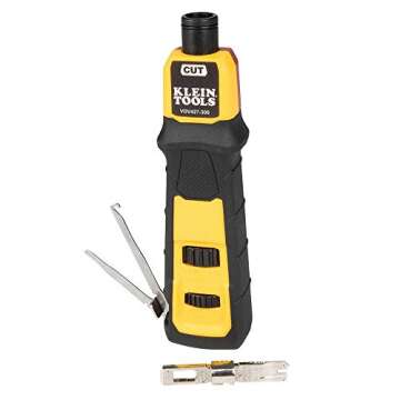 Klein Tools VDV501-851 Cable Tester Kit & Impact Punchdown Tool with 66/110 Blade & Klein Tools VDV226-110 Ratcheting Modular Data Cable Crimper/Wire Stripper/Wire Cutter