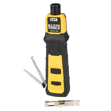 Klein Tools VDV501-851 Cable Tester Kit & Impact Punchdown Tool with 66/110 Blade & Klein Tools VDV226-110 Ratcheting Modular Data Cable Crimper/Wire Stripper/Wire Cutter