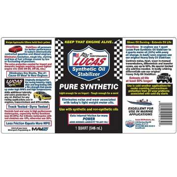Lucas Oil 10130 Synthetic Oil Stabilizer - Optimize Performance