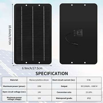 Riakrum Solar Powered Fan Solar Panel Dual Fans Kit 10w 12v Solar Exhaust Fan Outdoor Waterproof Sol...