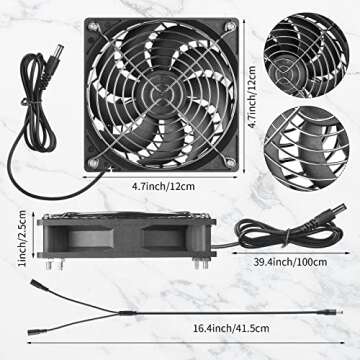 Riakrum Solar Powered Fan Solar Panel Dual Fans Kit 10w 12v Solar Exhaust Fan Outdoor Waterproof Solar Exhaust Fan for Greenhouse Chicken Coop Pet House Sheds Window(1 Set)