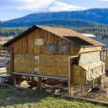 Riakrum Solar Powered Fan Solar Panel Dual Fans Kit 10w 12v Solar Exhaust Fan Outdoor Waterproof Solar Exhaust Fan for Greenhouse Chicken Coop Pet House Sheds Window(1 Set)