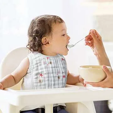 Zainpe 6Pcs Snap Muslin Cotton Bibs for Baby, Flamingo Star Flower Machine Washable Adjustable Burp Cloths with 6 Absorbent Soft Layers for Infant Newborn Toddler Drooling Feeding and Teething