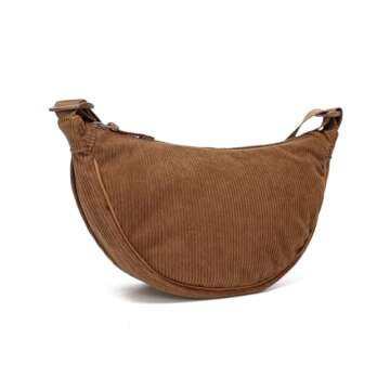 YIKOEE Crescent Bag: Versatile Sling Crossbody Bag in Corduroy