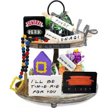9-Piece Friends TV Show Tiered Tray Decor Set