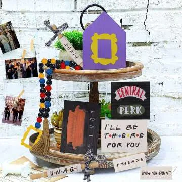 9-Piece Friends TV Show Tiered Tray Decor Set