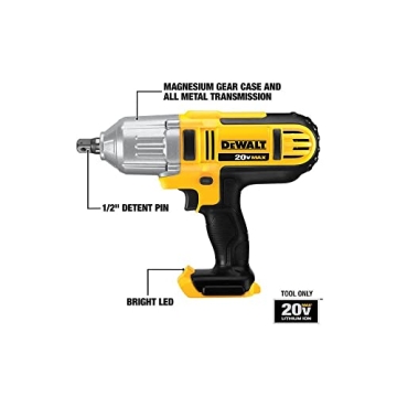 DEWALT 20V MAX Cordless Impact Wrench, 1/2-Inch Power Tool