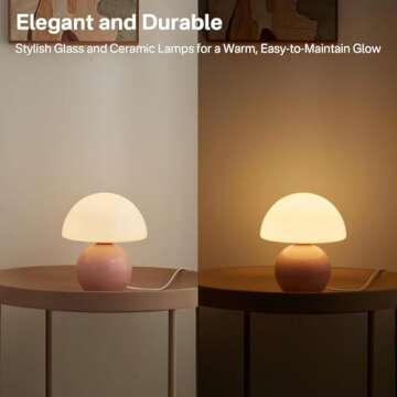 DAWNWAKE Unique Dimmable Mushroom Table Lamp