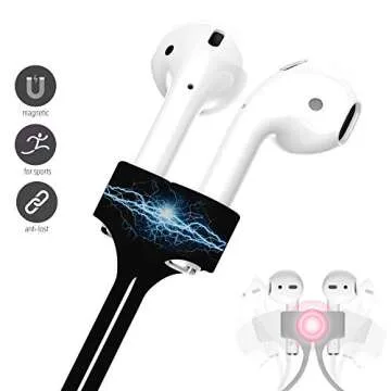 Ultra Strong Magnetic Airpod Pro Strap Anti-Lost Cord Sports Lanyard Compatible with Airpods 3rd 2nd Generation Pro 3 2 1 (Black)
