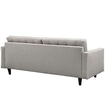 Modway Empress Mid-Century Sofa in Light Gray