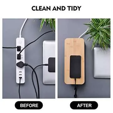 2 Pack Cable Management Box - Stylish Cord Organizer Set